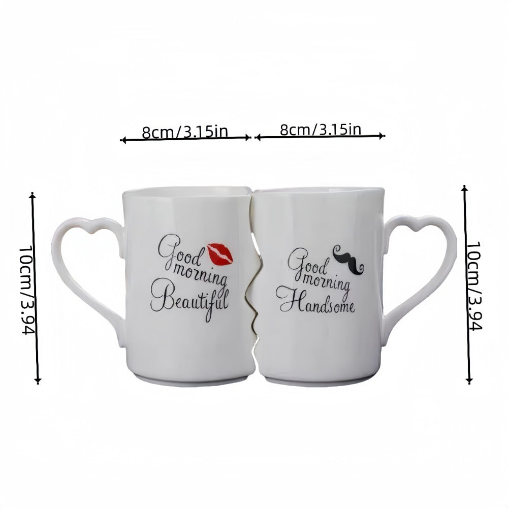 2pcs Kissing Ceramic Couple Mugs-2