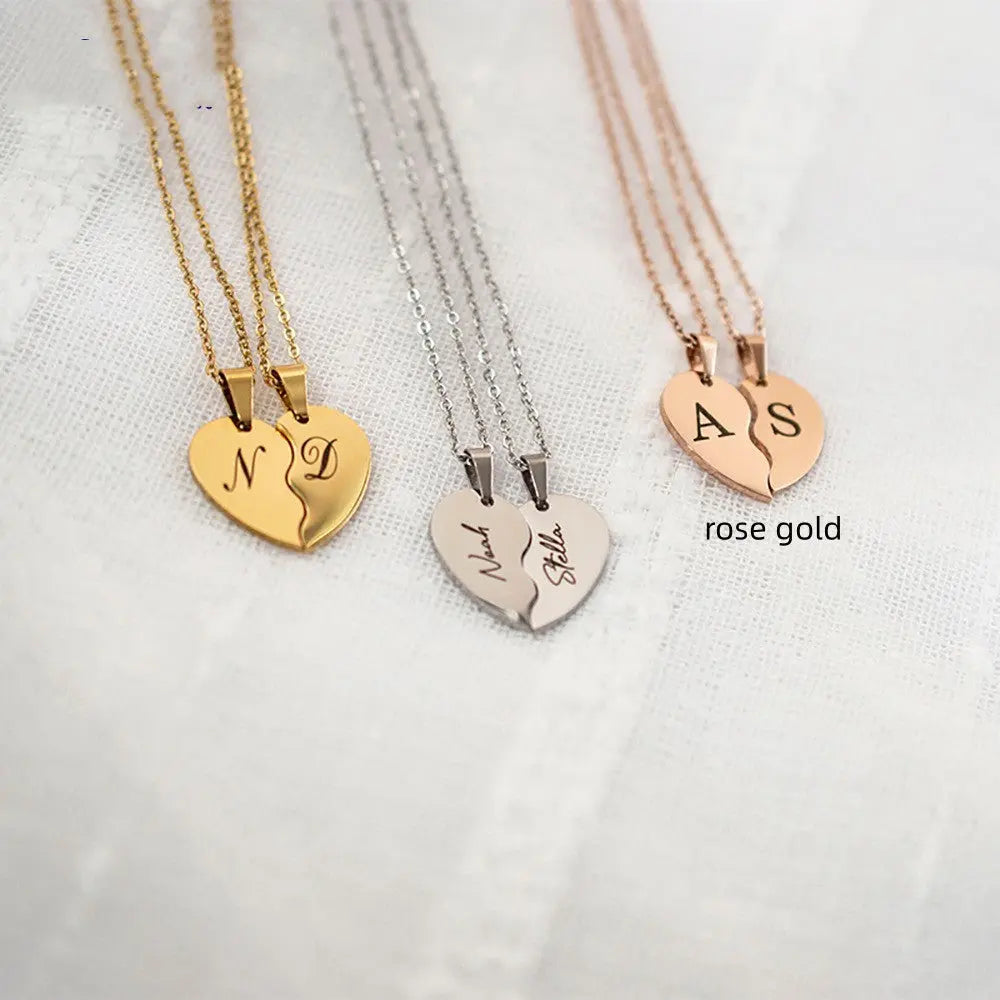 Personalized Stainless Steel Heart-shaped Necklace-personalized necklace-3