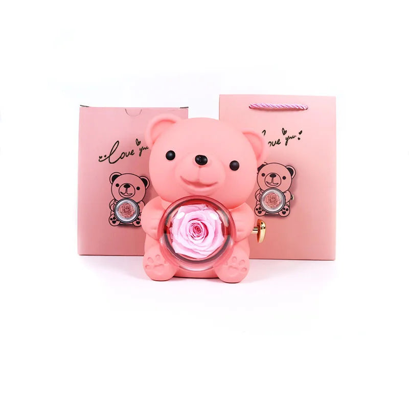 Eternal Rose Teddy Bear Jewelry Box Gift-0