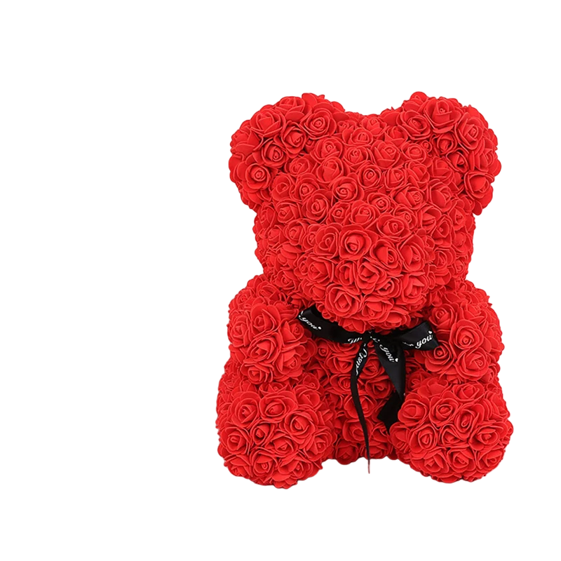Red 25cm Teddy Rose Bear with Light-Up Box - Symbol of Eternal Love-0