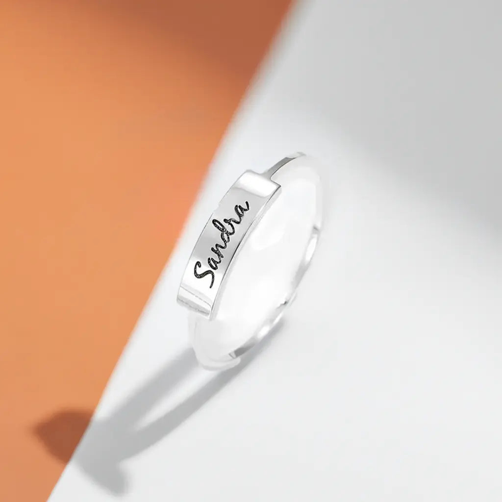 Full Silver Name-1 Ring - silver ring-1